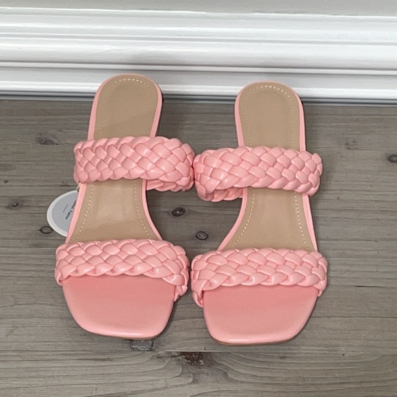 NEW Double Braided Strap Block Heel Sandals - Picture 6 of 11